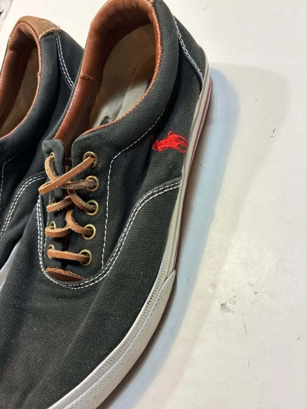 Polo Ralph Lauren Vaughn Black Canvas Sneakers with Leather Laces